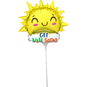IRIDESCENT GET WELL HAPPY SUN MINI SHAPE