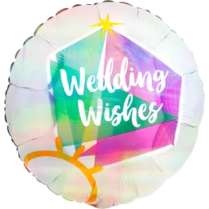 18" IRIDESCENT WEDDING RING HOLOGRAPHIC