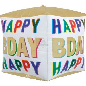15" BIRTHDAY OFFSET LETTERS ULTRA SHAPE CUBEZ