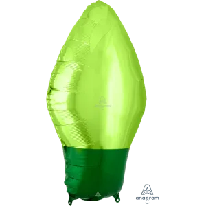 GREEN CHRISTMAS LIGHT BULB SHAPE
