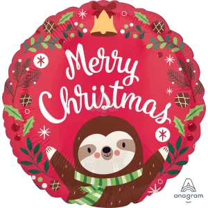 18" SLOTH CHRISTMAS HX