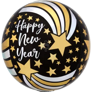 15" HAPPY NEW YEAR SHOOTING STARS ORBZ