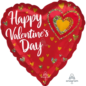 18" GLITTER HEARTS HAPPY VALENTINE'S DAY HX