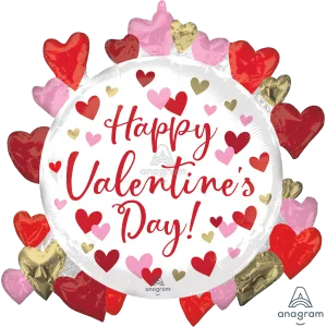 CIRCLED IN HEARTS HAPPY VALENTINE'S DAY SUPER SHAPE