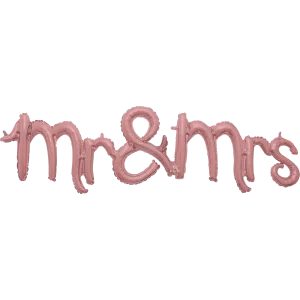 MR & MRS SCRIPT PHRASE ROSE GOLD