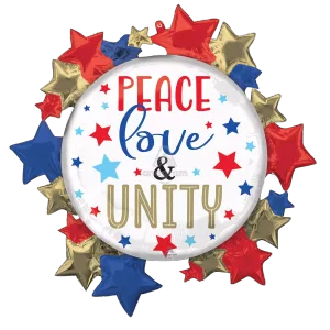 30" PEACE LOVE UNITY STARS SUPER SHAPE