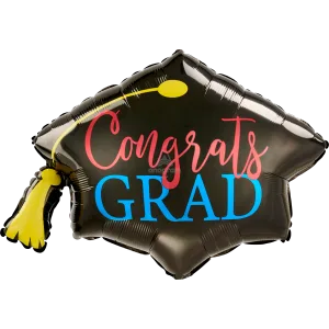 CONGRATS GRAD RED & BLUE SUPER SHAPE
