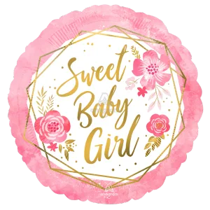 18" BABY GIRL FLORAL GEO HX