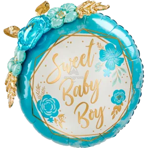 BABY BOY FLORAL GEO MULTI-BALLOON