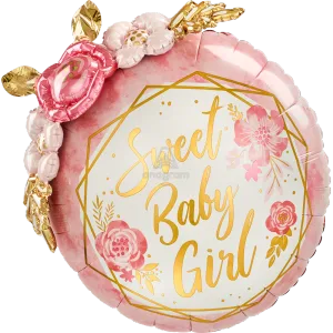 BABY GIRL FLORAL GEO MULTI-BALLOON