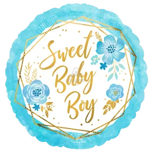 18" BABY BOY FLORAL GEO HX