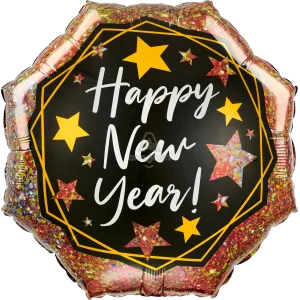 HAPPY NEW YEAR GOLD SPARKLE SUPER SHAPE