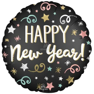 18" CONFETTI SATIN NEW YEAR