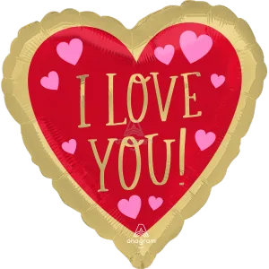 18" LOVE YOU RED & GOLD HX