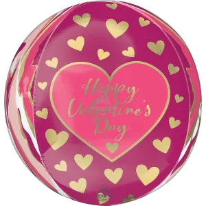 15" HAPPY VALENTINE'S DAY ABSTRACT MARBLE ORBZ