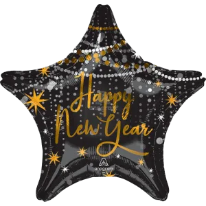 19" HAPPY NEW YEAR MIDNIGHT HOUR STAR