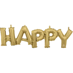 HAPPY WHITE GOLD BLOCK PHRASE  