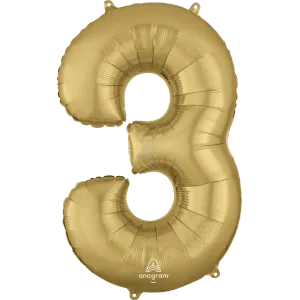 34" NUMBER 3 WHITE GOLD 