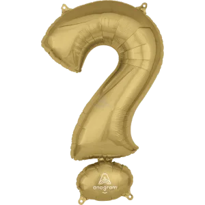 34" SYMBOL ? QUESTION MARK WHITE GOLD 