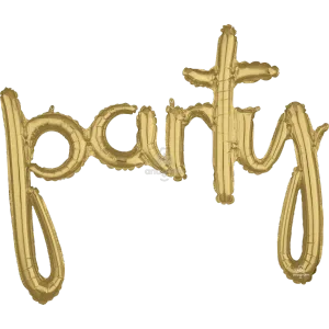 SCRIPT PHRASE "PARTY" WHITE GOLD PHRASE