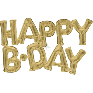 HAPPY BIRTHDAY WHITE GOLD BLOCK PHRASE  