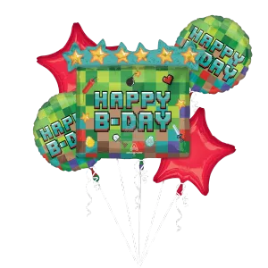 PIXEL BIRTHDAY PARTY BOUQUET OF BALLOONS