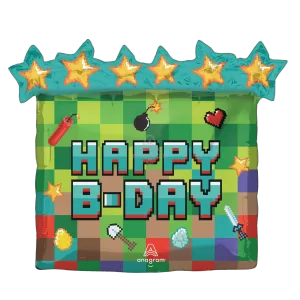 PIXEL BIRTHDAY PARTY SUPER SHAPE