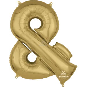 34" SYMBOL & AMPERSAND SIGN WHITE GOLD 