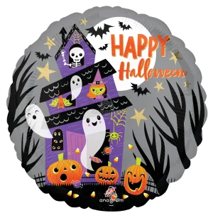18" HAPPY HALLOWEEN HAUNTED HOUSE HX