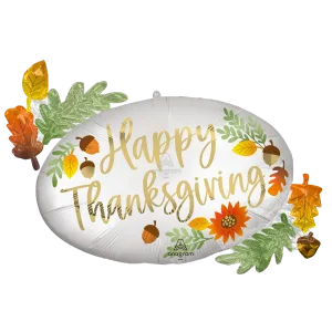 SATIN THANKSGIVING OVAL MARQUEE SUPER SHAPE