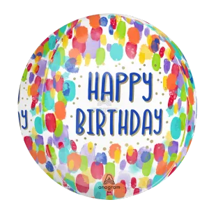 15" PAINTERLY DOTS BIRTHDAY ORBZ