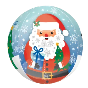15" SNOWY CHRISTMAS SANTA ORBZ