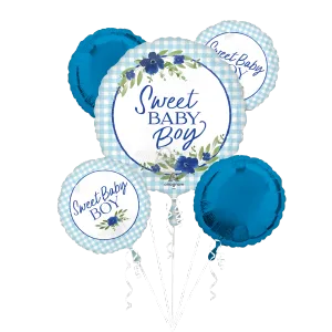 BABY BOY IN BLOOM BOUQUET OF BALLOONS