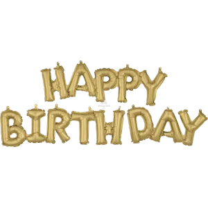 HAPPY BIRTHDAY WHITE GOLD BLOCK PHRASE  