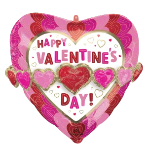 HAPPY VALENTINE'S DAY WRAPPED IN HEARTS MULTI-BALLOON