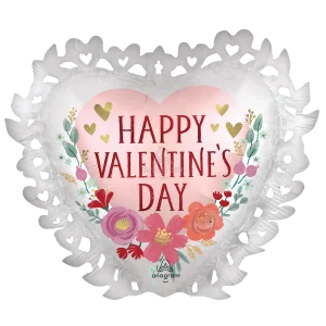 HAPPY VALENTINE'S DAY SATIN ROMANTIC FLOWERS INTRICATES