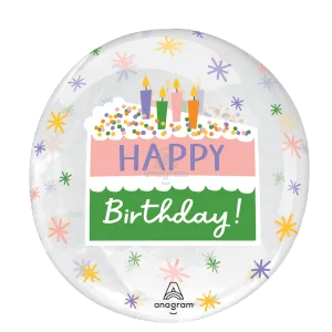 18" HAPPY BIRTHDAY CAKE SLICE CLEARZ