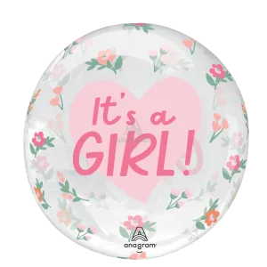18" IT'S A GIRL FLORAL CLEARZ