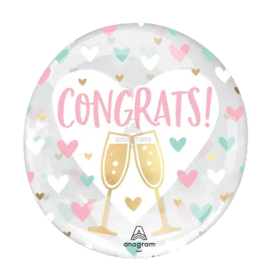 18" CONGRATS HEARTS CLEARZ