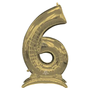 50"  STAND-UP NUMBERZ 6 WHITE GOLD 