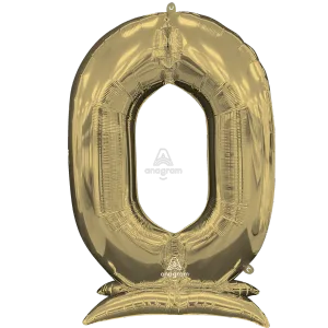 50"  STAND-UP NUMBERZ 0 WHITE GOLD 