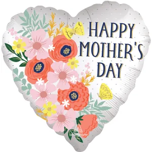 18" HAPPY MOTHER'S DAY SATIN BLOOMS SATIN