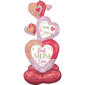 COLORFUL MOM STACKED HEARTS AIRLOONZ LARGE
