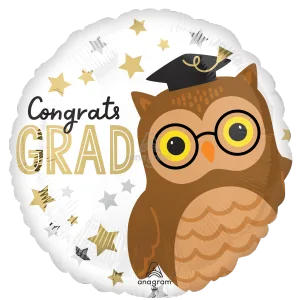 18" CONGRATS GRAD OWL HX