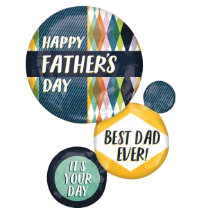 HAPPY FATHER'S DAY RETRO RENEW CIRCLES SUPER SHAPE