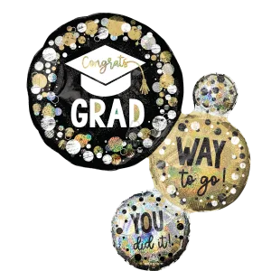 WAY TO GO GRAD CIRCLES & DOTS HOLOGRAPHIC SUPER SHAPE