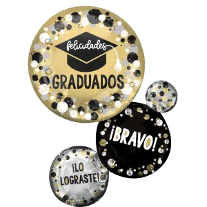 FELICIDADES GRADUADOS CIRCLES & DOTS SUPER SHAPE
