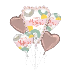 HAPPY MOTHER'S DAY SKETCHED HEARTS BOUQUET OF BALLOONS