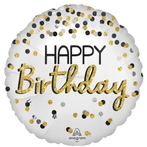 BLACK SILVER GOLD BIRTHDAY JUMBO HX