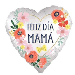 28" SATIN FELIZ DIA MAMA BLOOMS JUMBO HX